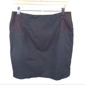 Apostrophe Black Pencil Skirt with Ponte Panels